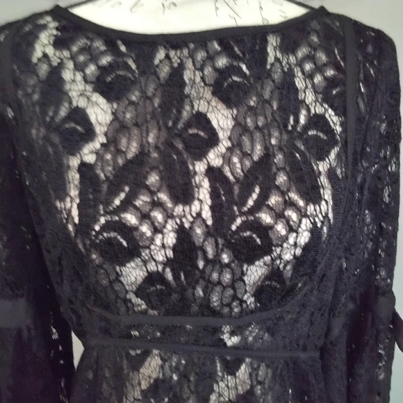 🎉 Host Pick 🎉 NWT Free People Black Lace Long Sleeve Dress - M - Picture 7 of 15